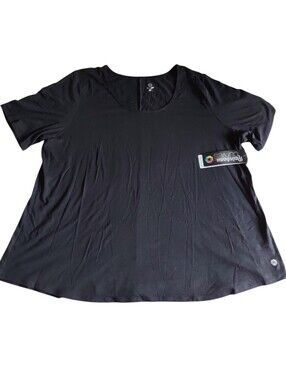 Rainbeau Curves Active Size 26-28 Black Short Sleeve Nancy Tee